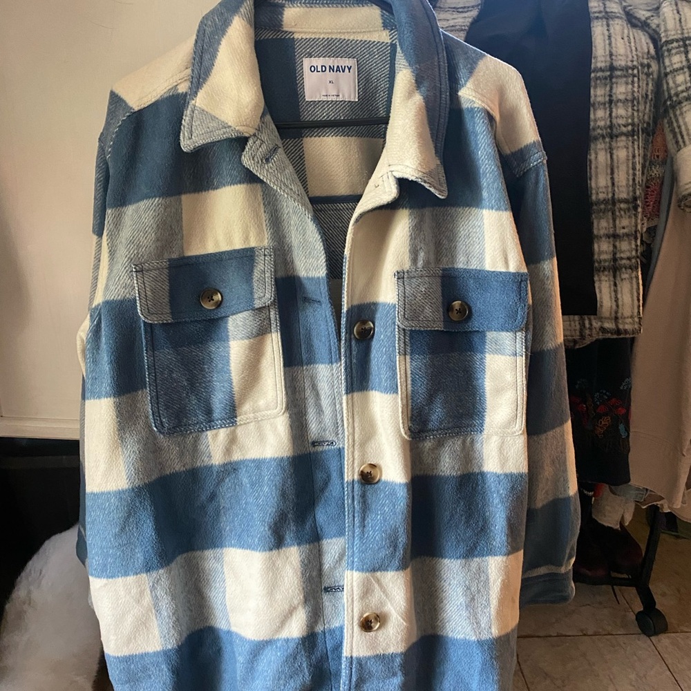 Old Navy Blue and Cream Striped Jacket